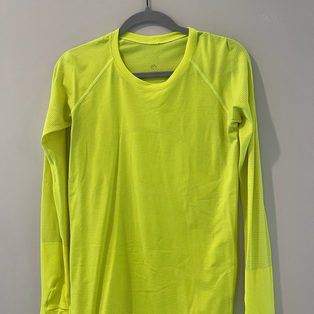 Lululemon Bright Yellow Long Sleeve Athletic Top